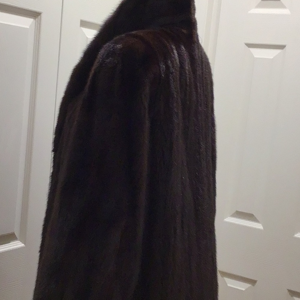 Dark Chocolate Brown Full-Length Mink Coat size 12 large - Picture 5 of 11